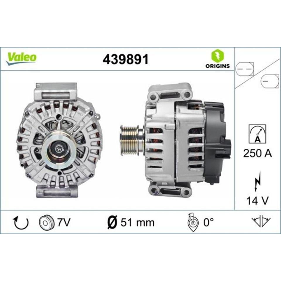 Valeo 12V Alternatör Dinamo 250 A Mercedes GLE / GLS