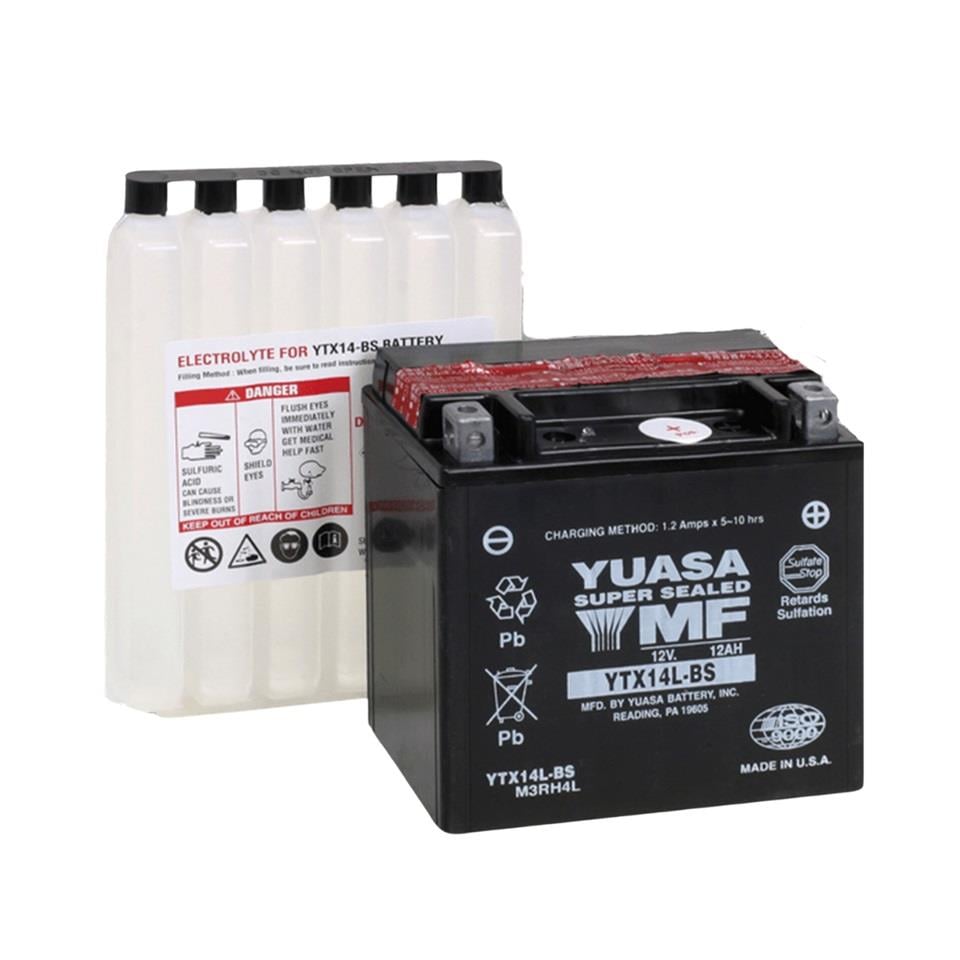 YUASA YTX14LBS YUASA 12V 12 AH MOTOSİKLET AKÜSÜ 200A (EN) (150*87*145) (YTX14L-BS) (+/-)