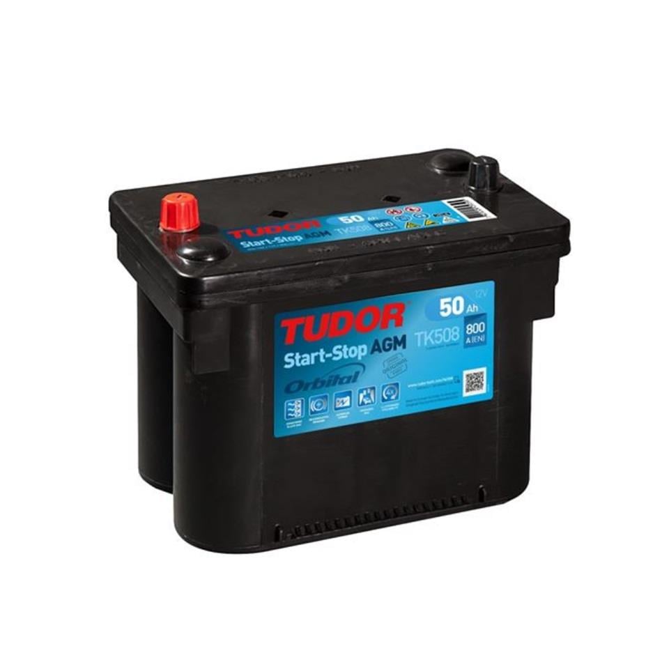 TUDOR TK508 TUDOR 12V 50 AH AKÜ AGM ORBITAL 800 A (EN) (START-STOP) (260*173*190/210)