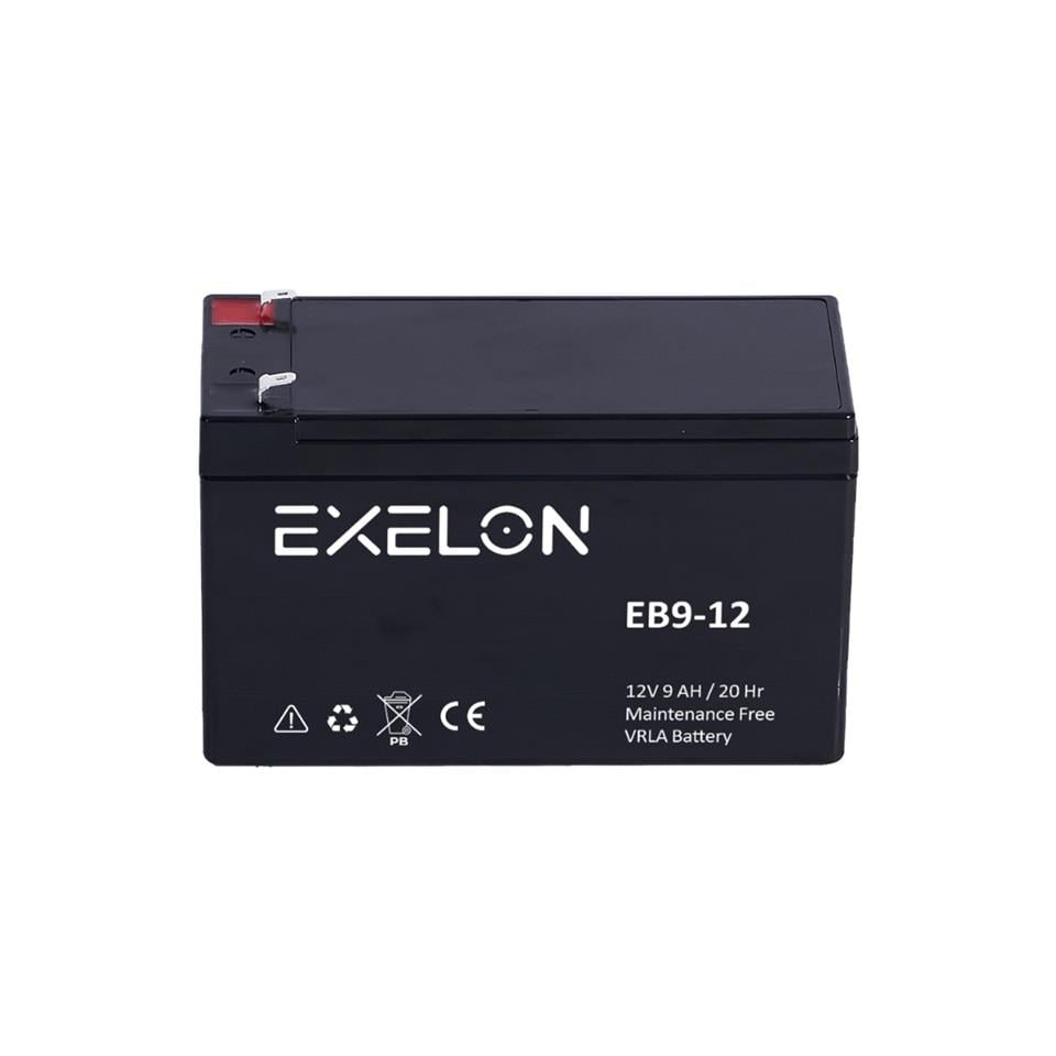 EXELON EB9-12 EXELON 12V 9 AH AKÜ KURU TİP (BÜYÜK FİŞLİ 6.3 MM) (151*65*94) (2.45 KG) VRLA BATTERY