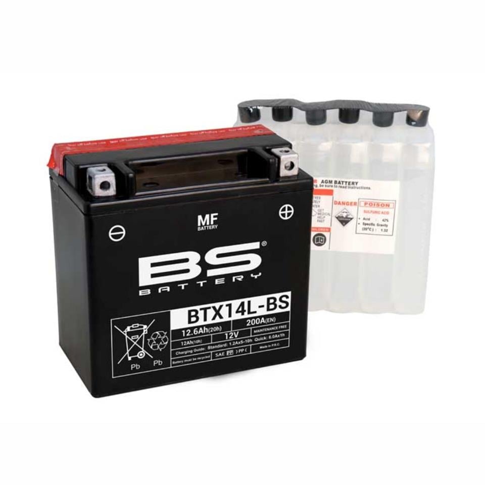 BS BATTERY 405-300605 BS BATTERY 12V 12.6 AH MOTOSİKLET AKÜSÜ 200 A (148*87*145) (BTX14L-BS) (+/-)