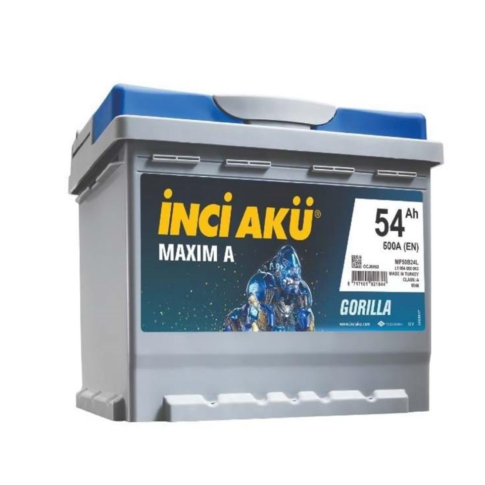 INCI 1011170 İNCİ 12V 54 AH AKÜ MAXIM A GORILLA 500 A (EN) (207*175*190)