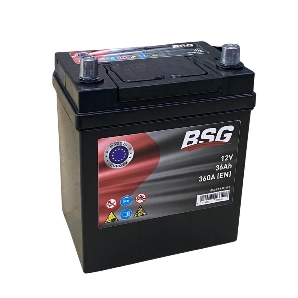 BSG 99-997-001 BSG 12V 36 AH AKÜ 360 A (EN) (197*129*227) (KALIN-İNCE KUTUP DÜZ)