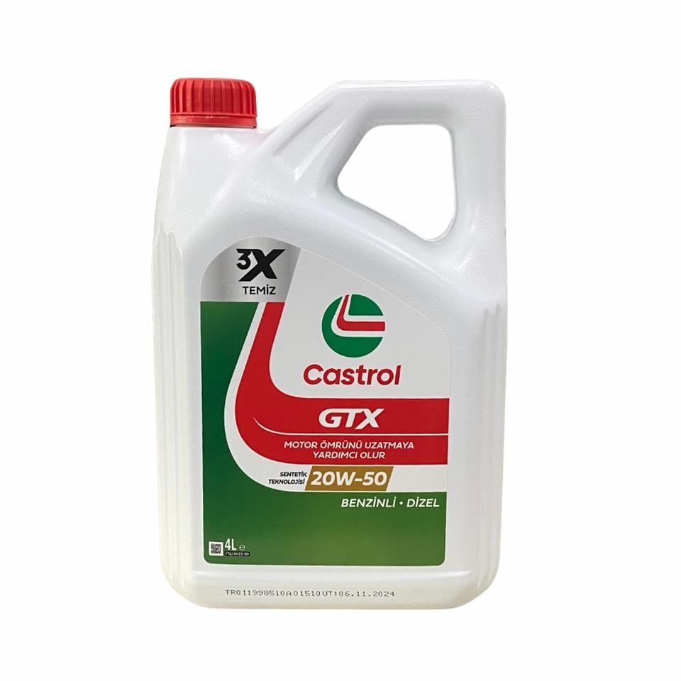 CASTROL 15EAF3 CASTROL GTX 20W-50 MOTOR YAĞI (LPG) (4 LT)
