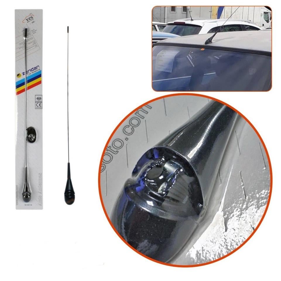 ZENDAR YES200 ANTEN TABANI+ÇUBUĞU (YUNURTA TİP) TOFAŞ DOĞAN SLX/KARTAL SLX/ŞAHİN