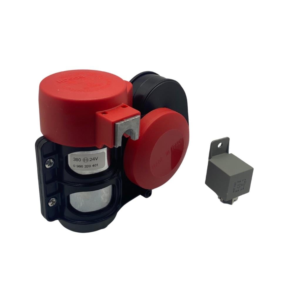 BOSCH 0986320401 BOSCH 24V KORNA PNÖMATİK F1 (FERRARI) (KIRMIZI-SİYAH) (RÖLELİ)