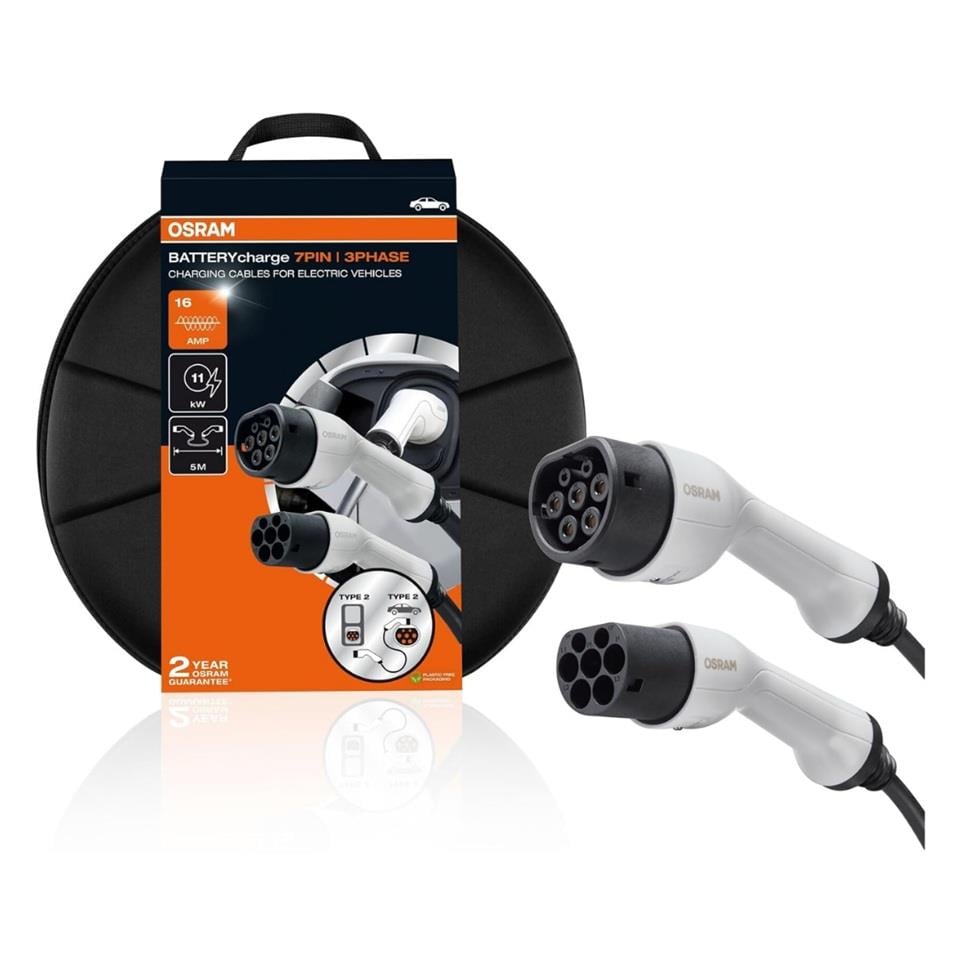 OSRAM OCC23P05 OSRAM 480V AC ELEKTRİKLİ ARAÇ ŞARJ KABLOSU TİP2 (3 FAZLI) (32 A) (22000W) (5 MT)