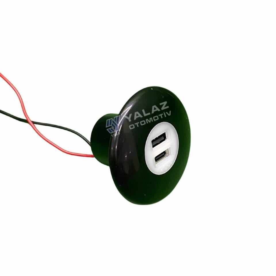 DC POWER 4011 10V-36V TELEFON ŞARJ CİHAZI (USB+TYPE-C) (2.4A X 2) (MAVİ LED IŞIK)