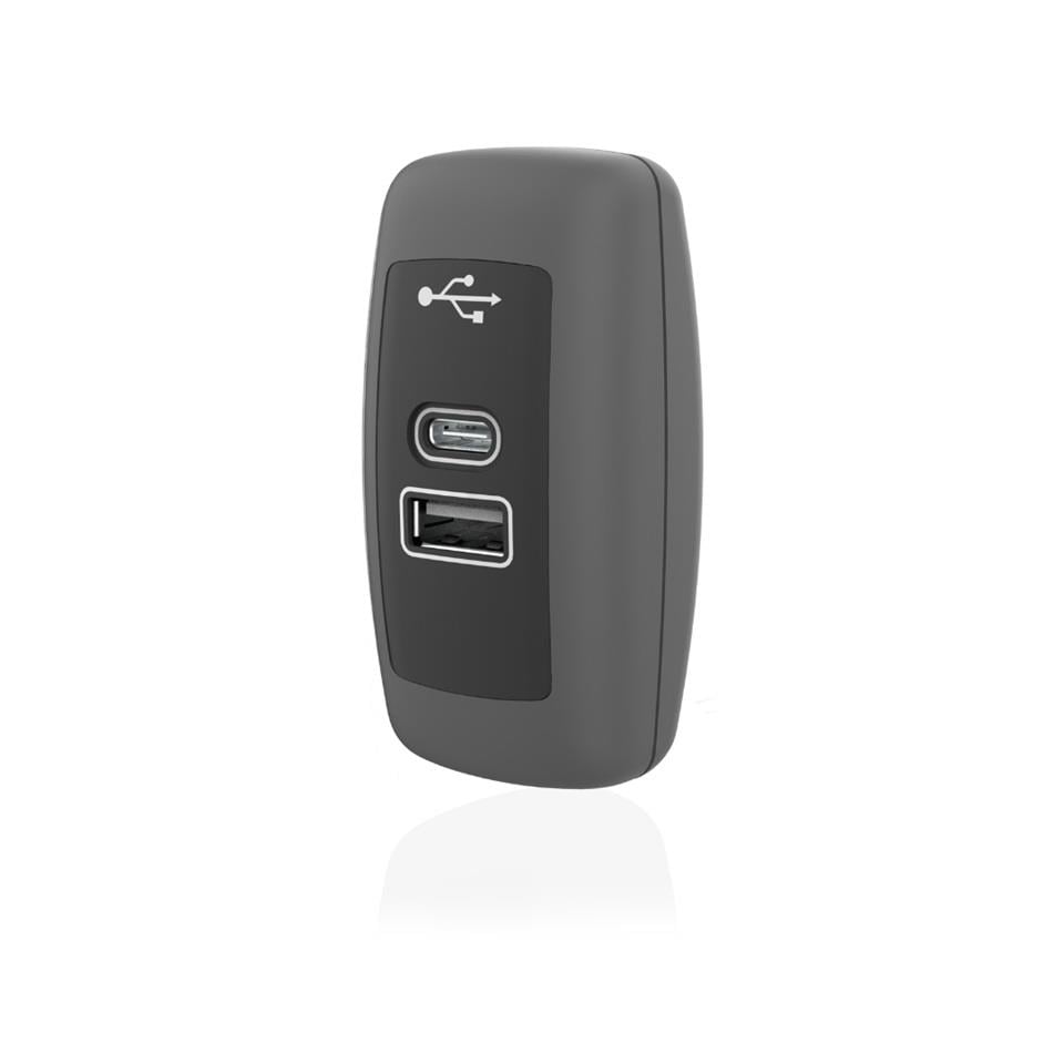 SANEL SUC15B SANEL 12V-24V TELEFON ŞARJ CİHAZI (USB+TYPE-C) (2.1A X 2) (MAVİ LED IŞIK)