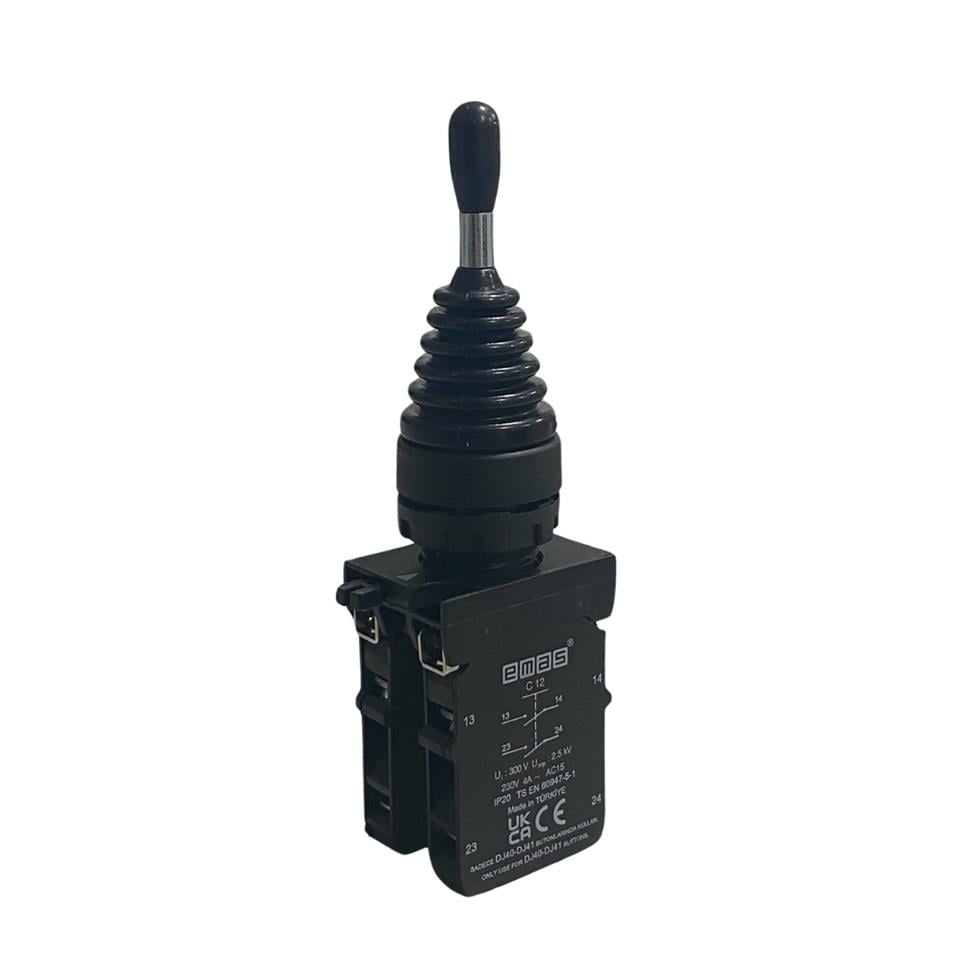 EMAS CP707DJ41 EMAS CP SERİSİ JOYSTICK BUTON PLASTİK (YAYLI) (4 POZİSYONLU) (2NO+2NO) (22 MM)