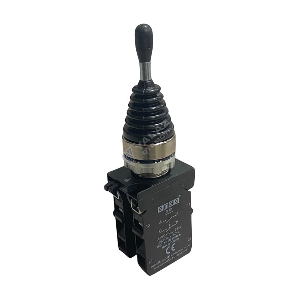 EMAS CM707DJ41 EMAS CM SERİSİ JOYSTICK BUTON METAL (YAYLI) (4 POZİSYONLU) (2NO+2NO) (22 MM)