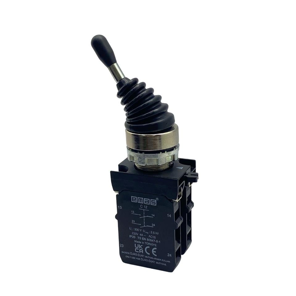 EMAS CM707DJ40 EMAS CM SERİSİ JOYSTICK BUTON METAL (KALICI) (4 POZİSYONLU) (2NO+2NO) (22 MM)